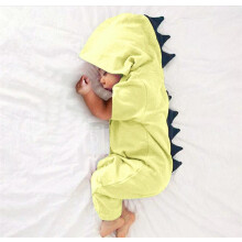 (3Mto60, Yellow) Baby Clothes New Baby Boys Girls Clothes Baby Dinosaur Hooded Jumpsuit Outfits Autumn Winter Kids Clothing