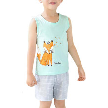 (1-2 Years, Fox) Baby Kids Summer Vest Tank Top Shorts Set Boys Girls Casual Sleeveless Outfit