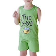 (3-4 Years, Striped Bee) Baby Kids Summer Vest Tank Top Shorts Set Boys Girls Casual Sleeveless Outfit