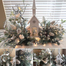 Birch Pine Centerpiece - Christmas Tablescape Winter Home Decor Ornament