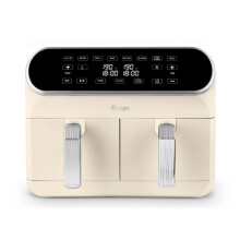 Swan Retro Cream 8L Dual Basket Air Fryer SD10519C - Smart Sync Finish, 8 Presets, Cyclone Tech