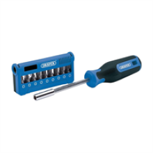Draper Screwdriver & Bit Set 1/4 Inch Magnetic Holder - 19 Piece