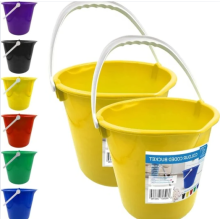 Plastic Bucket Handle 7.5L Bin Heavy Duty Water Cleaning Bath Yellow