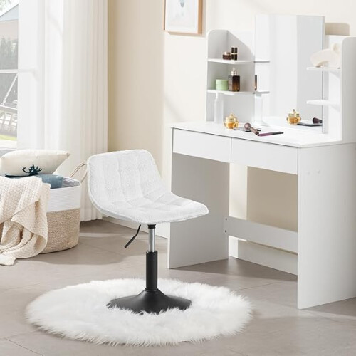 Dressing Table Chair, Height Adjustable Dressing Table Stool with Back 1