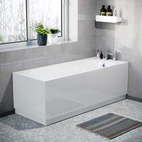 NES Home Nes Home White 1800mm Water Proof Durable PVC Front Bath Panel 15mm Thick 1