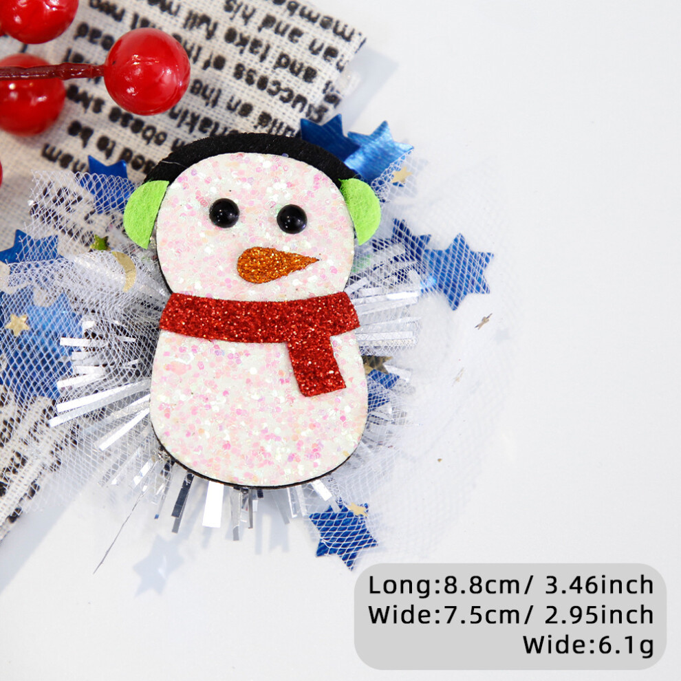(Snowman Tulle) Hair Christmas Cheerful Accessories For Kids With Adorable Snowman And Reindeer Designs-image-OPC-PFQ7NTR-NEW