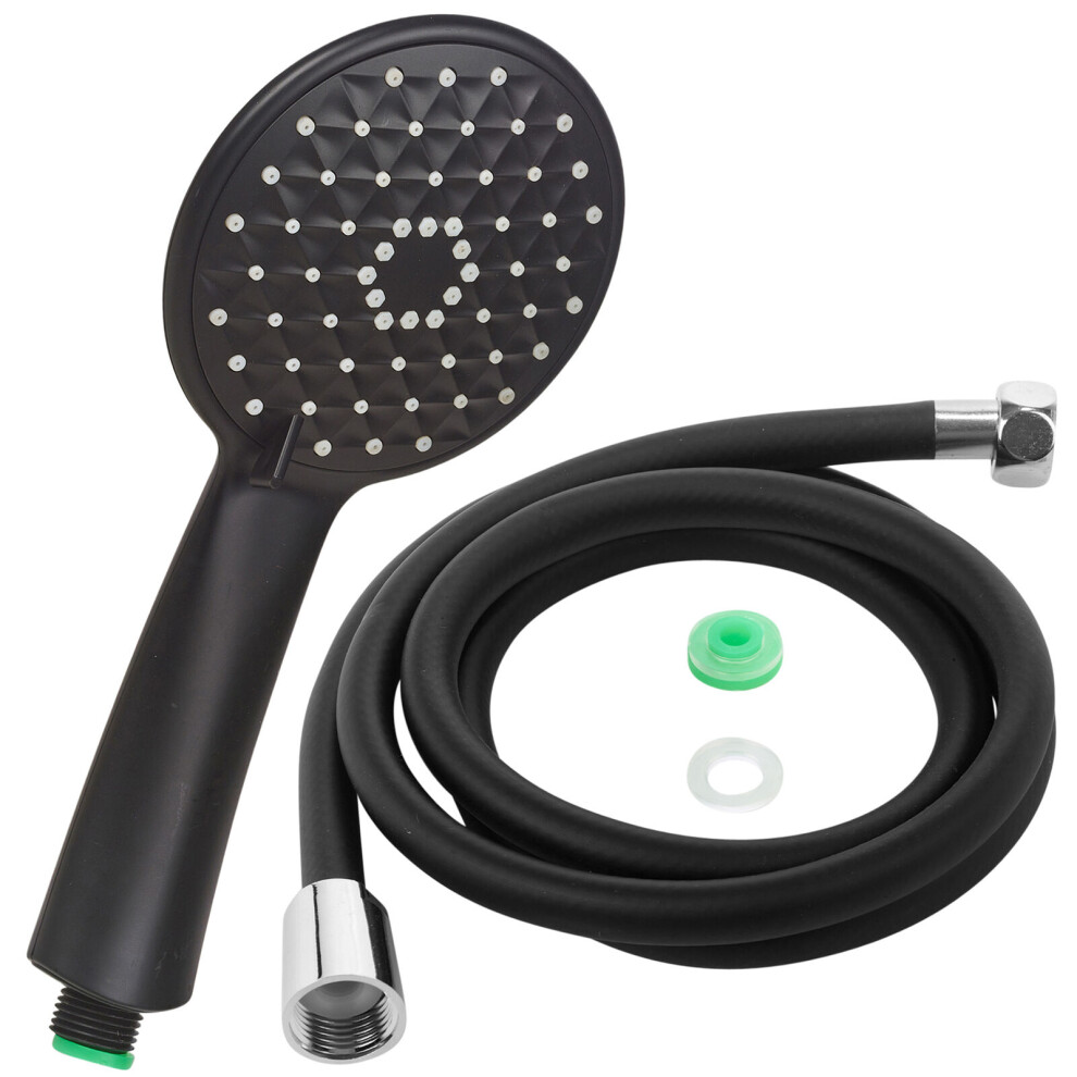 Universal Black Shower Head 3 Mode Function Anti Limescale Water Save 1.5M Hose