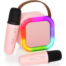 Ankuka Karaoke Machine for Kids Adults, Mini Portable Bluetooth Speaker with 2 Wireless Microphone, Kids Toys Birthday Gifts for Girls