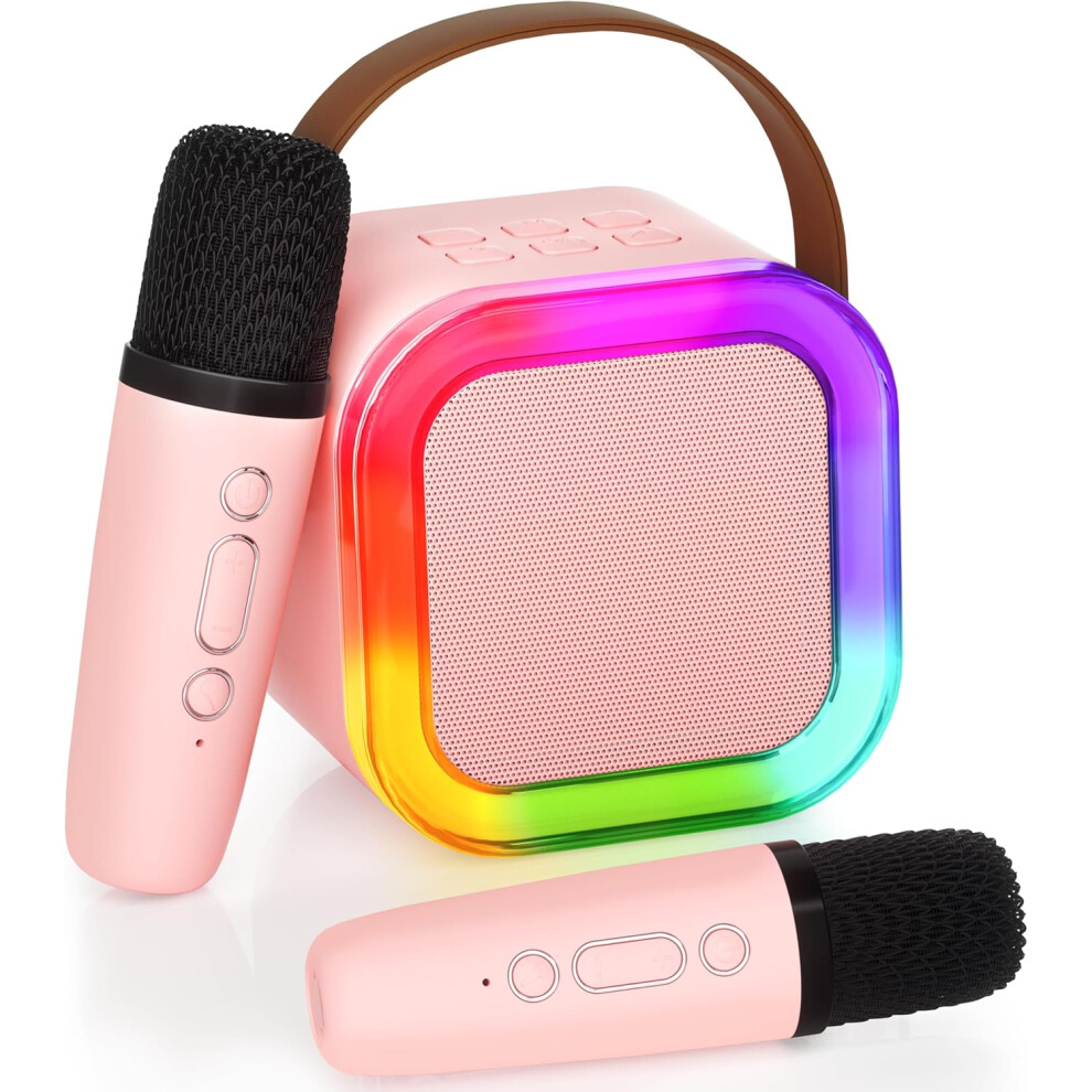Ankuka Karaoke Machine for Kids Adults, Mini Portable Bluetooth Speaker with 2 Wireless Microphone, Kids Toys Birthday Gifts for Girls