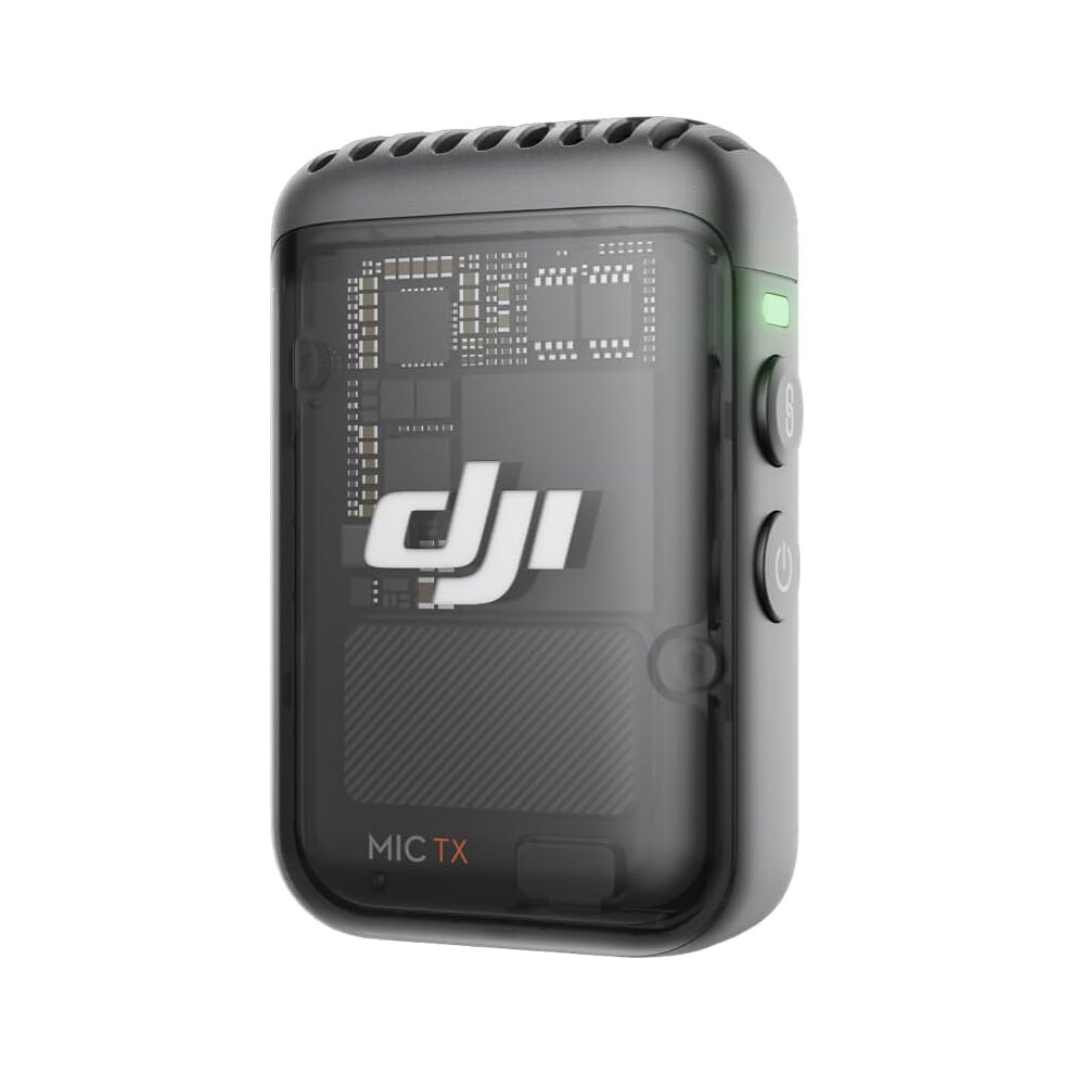 DJI Mic 2 Transmitter (Shadow Black), Wireless Microphone with Intelligent Noise Cancelling, 14-Hour Internal Recording, 6-Hour Battery