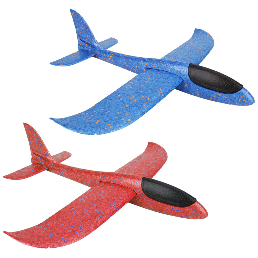 The Magic Toy Shop 2x Mega Foam Glider Plane Hand Throw Airplane Toy Aeroplane Outdoor Kids Toys