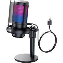 COCONISE Gaming Microphone, USB PC Mic for Podcasts Videos, Streaming, Condenser Mic with Quick Mute, Tripod Stand, Pop Filter