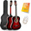 3rd Avenue 3/4 Size Kids Classical Guitar Spanish Nylon String Beginner Pack Bundle -Bag, Strings Red 1