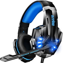 Gaming Headset for Ps4 Ps5 3D Surround Sound Noise Cancelling Headphones with Microphone for PC Xbox One Switch with LED Light