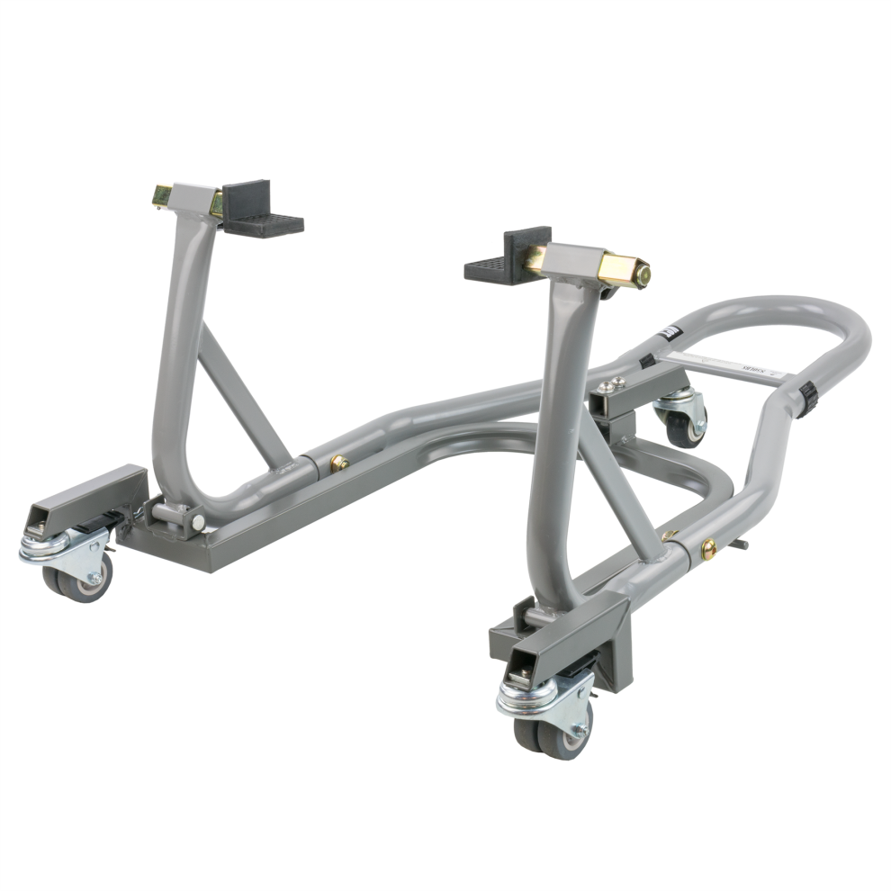 Kct Heavy Duty Motorcycle Rear Front Mechanical Wheel Stand Adjustable 360-Degree Paddock Stand 5060855637399