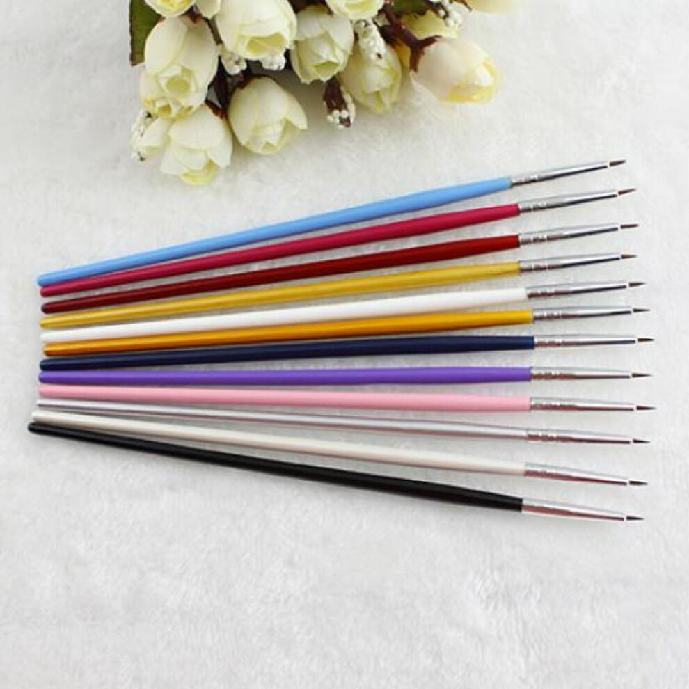 Popular 12Pcs Nail Art Designer Pen Pencil Brush Painting Dotting Acrylic Tool