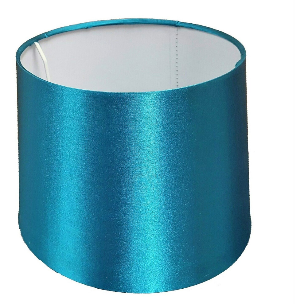 (Teal) 10" EMPIRE SILK FABRIC DRUM TABLELAMP &LIGHT SHADE