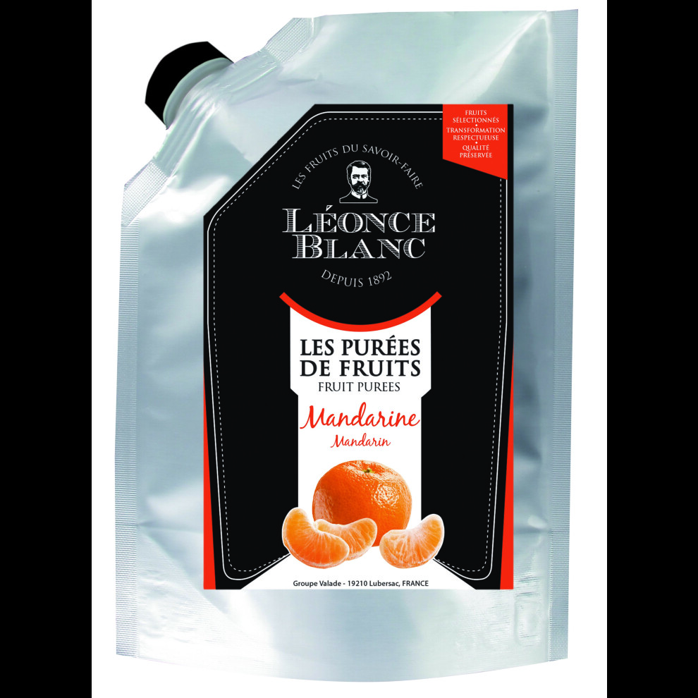 Leonce Blanc Mandarin fruit puree. Easy to store and resealable pouch - 1kg