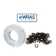 (Pipe 200m Roll + 60mm Pipe Staples) 16x2mm Pert Al Pert Water Underfloor Heating Plastic Composite Barrier Pipe + 60mm Pipe Staples