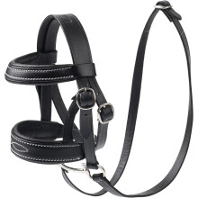 Toy Pony Bridle Black Real Design with Metal Bit & Reins Leather Delicate Stitching Detail Educational Toy Wipe Clean