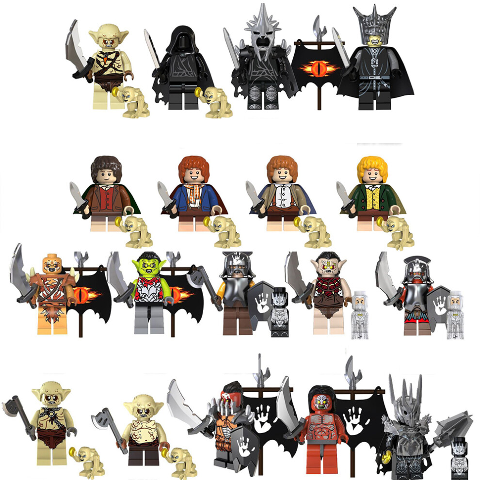 (18pcs-C) 18pcs Lord of the Rings Ringo Brinangma Minifigures Kids Gifts Toys