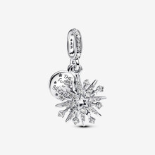 Pandora Silver 925 Sparkling Firework Double Dangle Charm 793512C01
