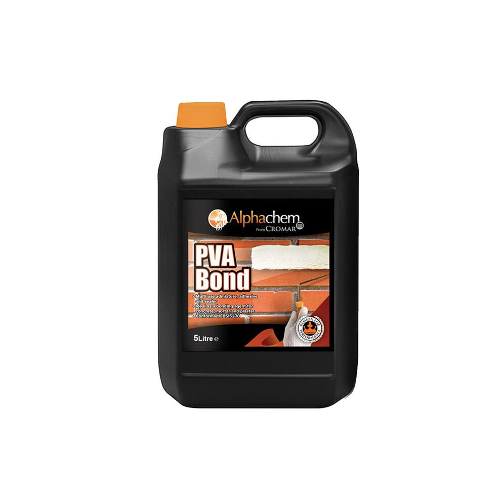 Cromar Alpha Chem Pva Bond Admixture Adhesive Sealer Bonding Agent 5L 5036684001786