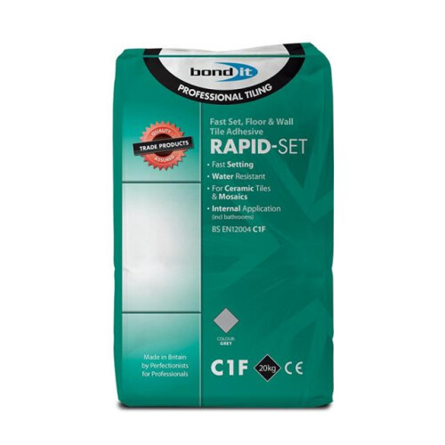 Bond it Rapid Set Tile Adhesive Rapid Floor Cement  Bag Grey 20kg 2
