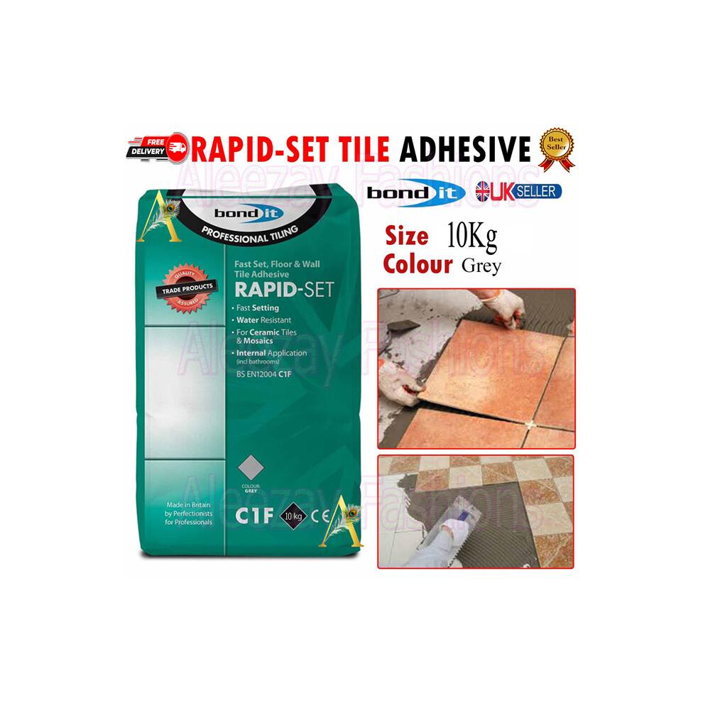 Bond It Rapid Set Tile Adhesive Rapid Floor Cement Bag Grey 10Kg 5060021363411