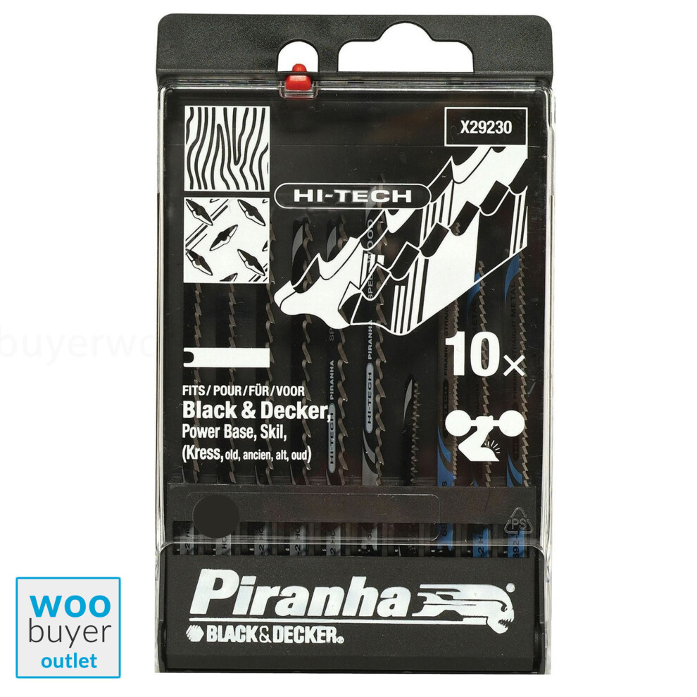 Piranha Hi-Tech 10x Jigsaw Blade Set for Wood Metal HCS HSS U-SHAFT