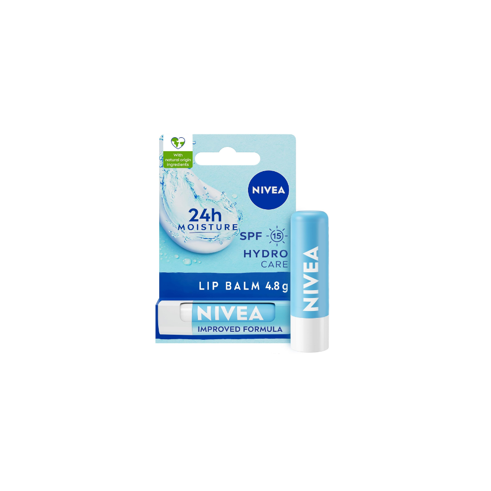 NIVEA Lip Balm Hydro Care with SPF 15 (4.8g),Hydrating Lip Balm with Shea Butter