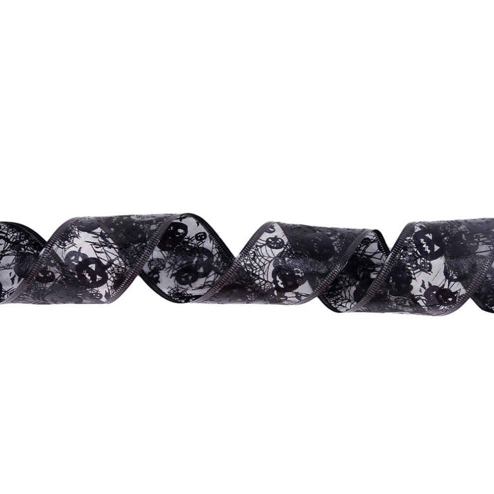 (5m, Gold Black Ribbon) Decorative Warm Led String Lights With Double Layer Pumpkin And Skull Ribbons-image-OPC-PFQ8JRG-NEW