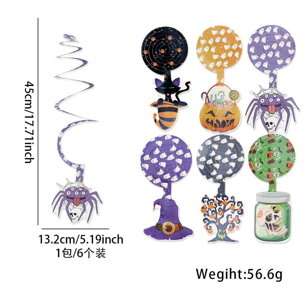 (Halloween Spiral D) New Halloween Cartoon Spiral Hanging Decorations With Scary Skull Eye Designs For Festive Party Decor-image-OPC-PFQ8KPK-NEW