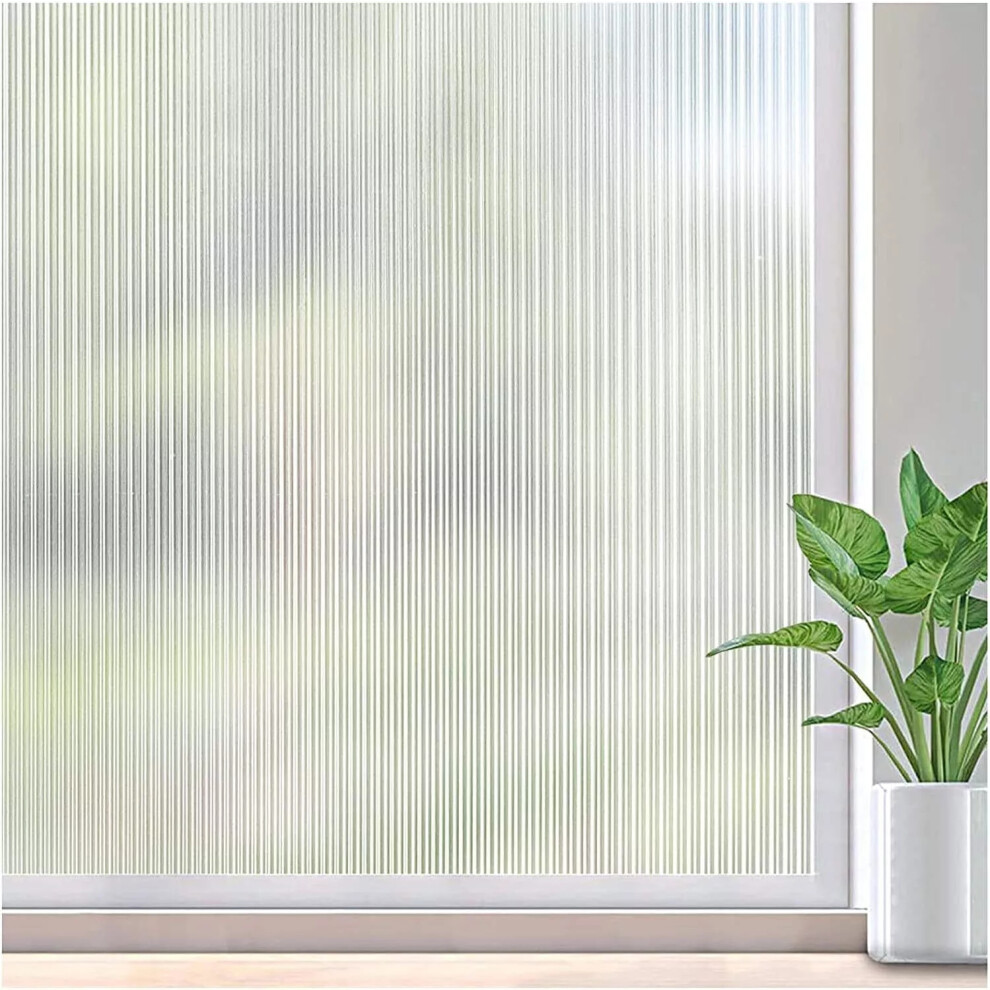 Reeded Glass Window Film Privacy Frosted Privacy Film AntiUV Static Cling Opaque