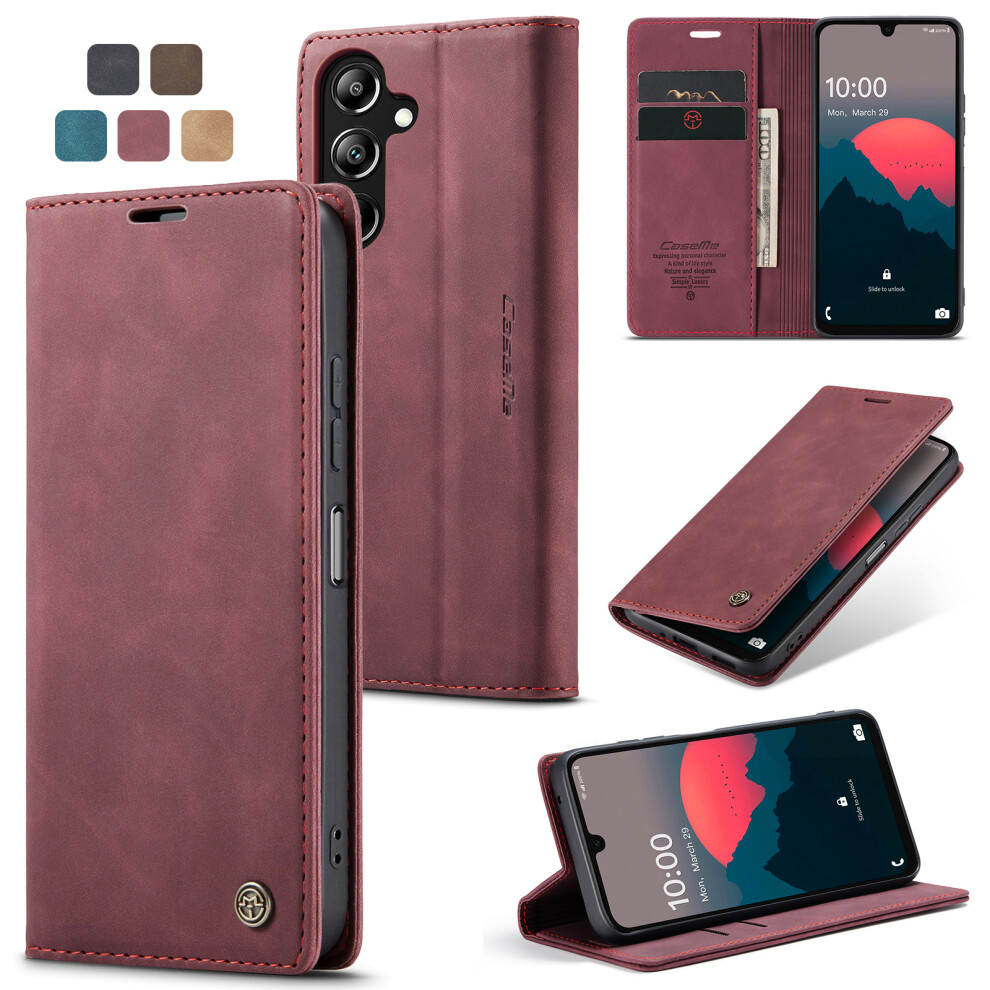 (Red) For Samsung Galaxy A16 Wallet Flip Phone Case