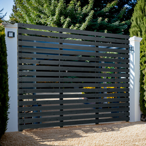 (120cm Tall) Grey Garden Wood Fence, 2cm Thick