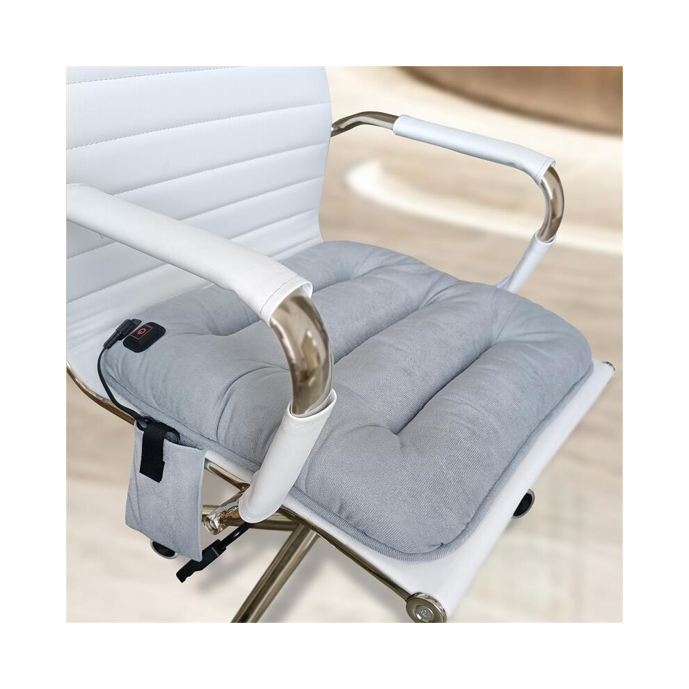 (Grey) Heating seat cushion office chair heating pad butt pad usb charging winter heating seat cushion