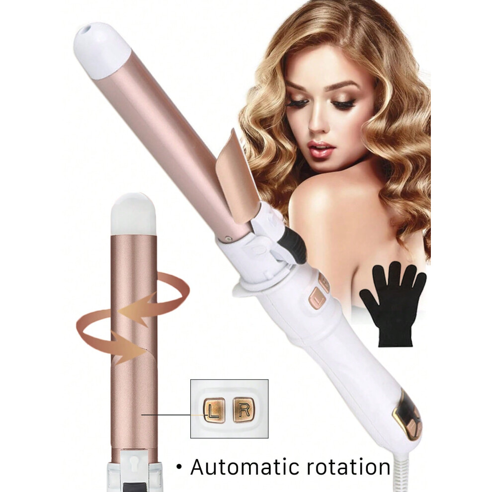 Automatic rotating curling iron, can easily create beach wave curls, automatic rotating curling barrel automatic curling iron