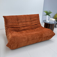 (2 seater, Dark brown) Togo sofa bean bag chair Fireside chair adult lazy floor sofa, ergonomic high-density foam floor chair, 1/2/3 seater free combination