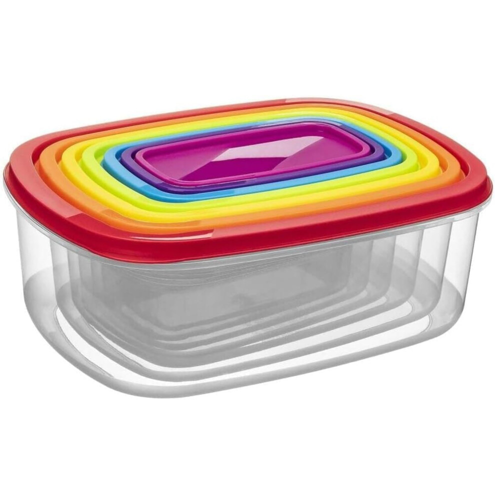 MantraRaj Set of 7 PCS Food Storage Containers Air Tight BPA free Plastic Microwave Freezer Dishwasher Safe Food Storage Box
