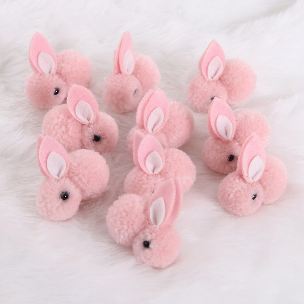 (Ten Pink Rabbits) Plush Lovely Mini Easter Bunnies In Bright Colors For Cheerful Holiday Arrangements-image-OPC-PFQ9DRZ-NEW