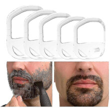 (White) 5 Sizes Goatee Shaving Template Beard Guide Shaper Beard Shaping & Styling Template For Men