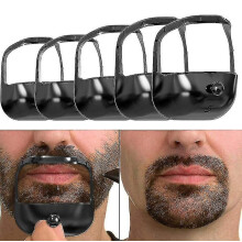 (Black) 5 Sizes Goatee Shaving Template Beard Guide Shaper Beard Shaping & Styling Template For Men