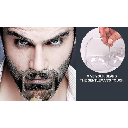 (White) 5 Sizes Goatee Shaving Template Beard Guide Shaper Beard Shaping & Styling Template For Men 1