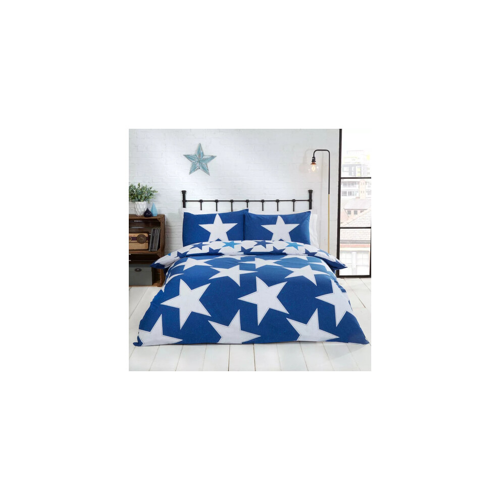 (Double, Blue) All Stars Kids Bedding Duvet Quilt Cover Set