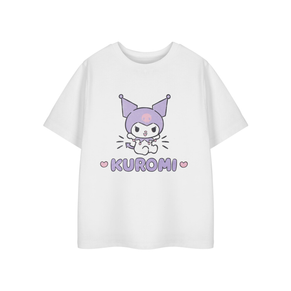 (7-8 Years) Hello Kitty Short Sleeved T-Shirt (Girls White)