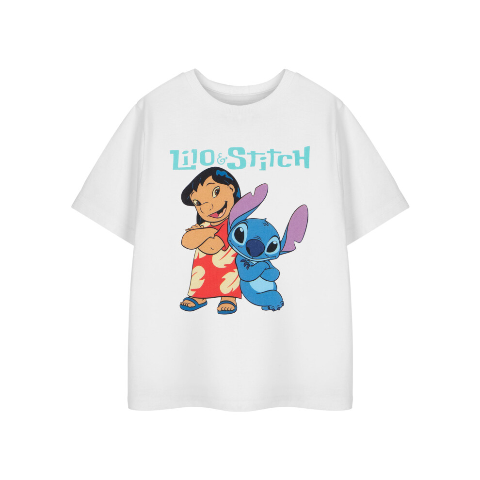 (5-6 Years) Disney Short Sleeved T-Shirt (Girls White)