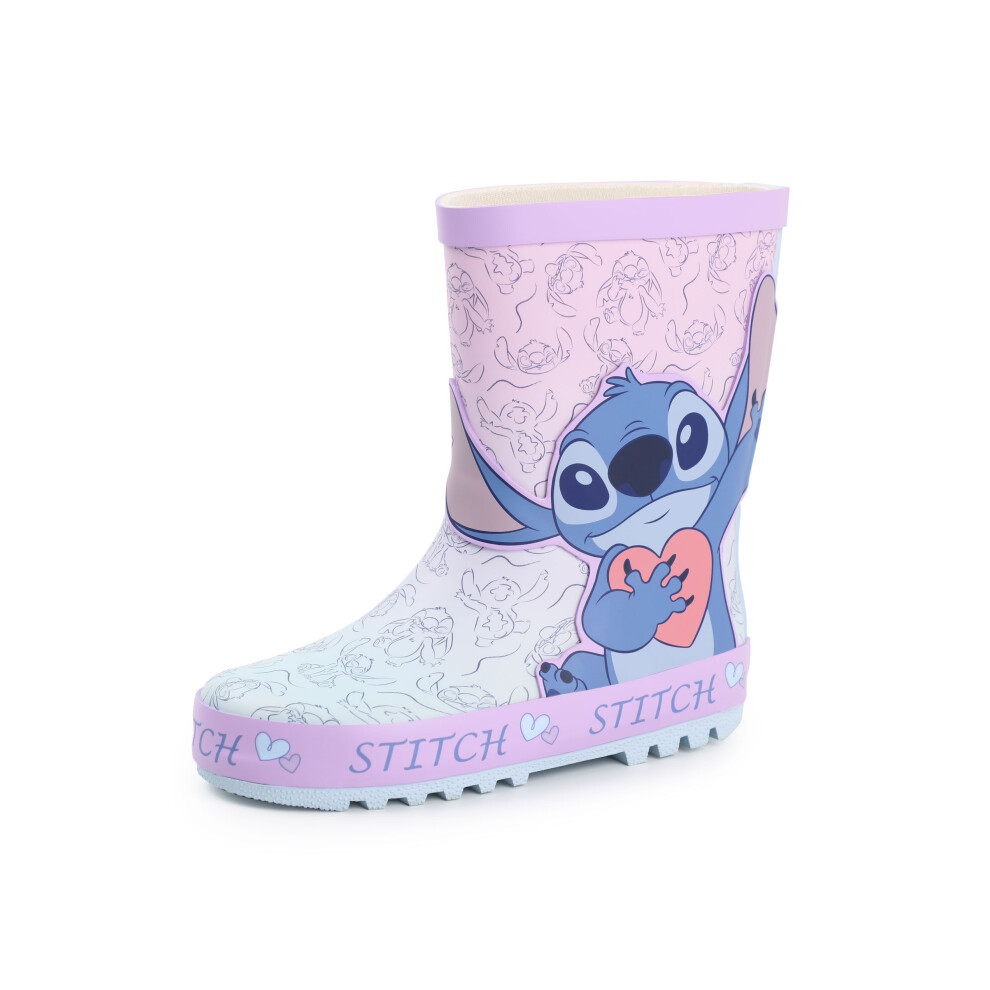 (3 UK Child) Disney Lilo & Stitch Wellington Boots without Handles (Girls Purple)