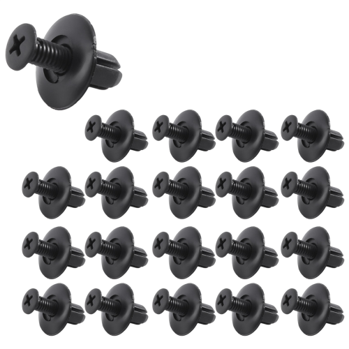 20 st. 8 mm hål, expanderande skruv, panelklämmor, plastnit
