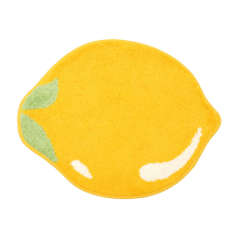 Lemon Bath Mat Cute Non-Slip Fruit Rug Kitchen Yellow Bathroom Decor Fun Kids Rug, Machine Washable